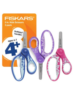 Tijeras Fiskars SoftGrip 5" Punta Roma para Niños 4-7 Años