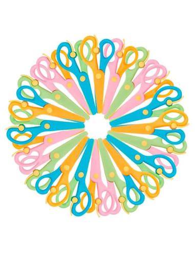 20 Tijeras de Seguridad Geegift para Niños 2-5 Años Color Mezclado