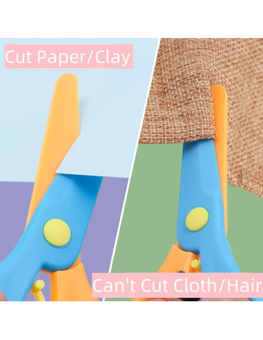 20 Tijeras de Seguridad Geegift para Niños 2-5 Años Color Mezclado