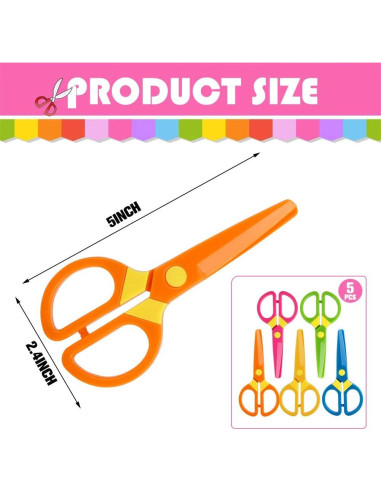 Tijeras de Seguridad LOVESTOWN para Niños 5PCS Plástico