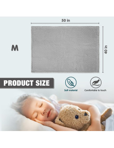 Manta para bebé Rest-Eazzzy de franela gris 101.6x127 cm 2