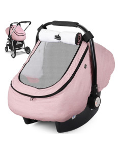 Cubierta de Asiento de Coche Rquite para Bebé Rosa - Impermeable y Aislante