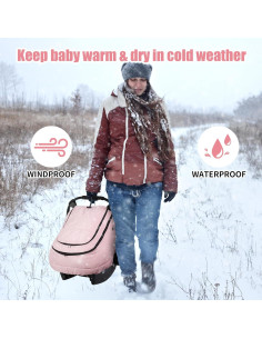 Cubierta de Asiento de Coche Rquite para Bebé Rosa - Impermeable y Aislante 2