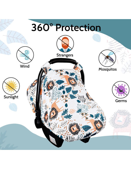 Cubierta de Asiento de Coche SWESEN para Bebés León Transpirable