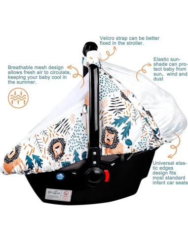 Cubierta de Asiento de Coche SWESEN para Bebés León Transpirable