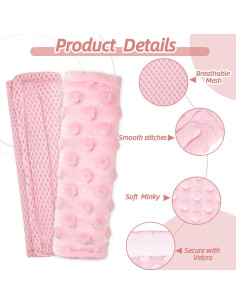 Almohadillas para Cinturones de Bebé LW0010 - Suave Franela Rosa 2