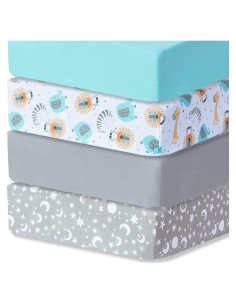 Juego de 4 Sábanas Ajustadas para Cuna Bimocosy Microfibra