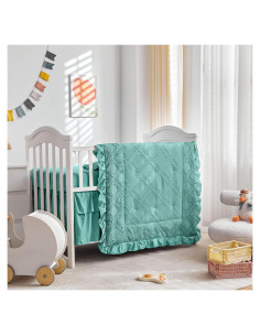 Juego de Ropa de Cuna 3 Piezas UOZZI BEDDING Boho Azul Teal