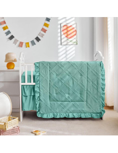 Juego de Ropa de Cuna 3 Piezas UOZZI BEDDING Boho Azul Teal 2