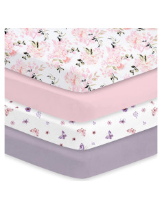Juego de Sábanas para Cuna Little Grape Land 4 Piezas Floral