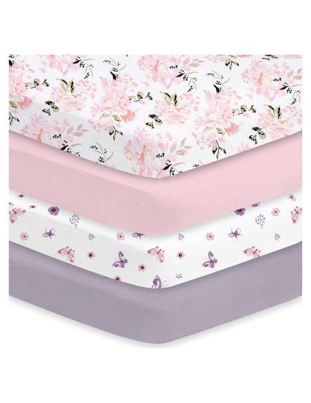 Juego de Sábanas para Cuna Little Grape Land 4 Piezas Floral