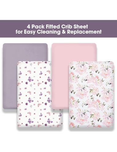 Juego de Sábanas para Cuna Little Grape Land 4 Piezas Floral