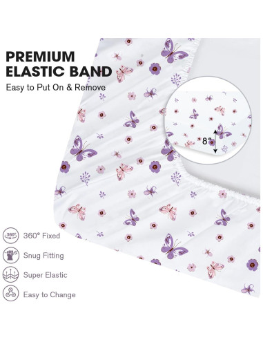 Juego de Sábanas para Cuna Little Grape Land 4 Piezas Floral