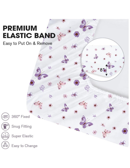 Juego de Sábanas para Cuna Little Grape Land 4 Piezas Floral