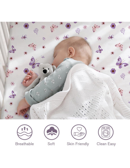 Juego de Sábanas para Cuna Little Grape Land 4 Piezas Floral