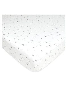 Sábana Ajustable TL Care 71x132 cm Algodón Estrellas y Lunas