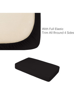 Sábana Ajustable NTBAY Microfibra 71x132 cm Negra para Cuna 2