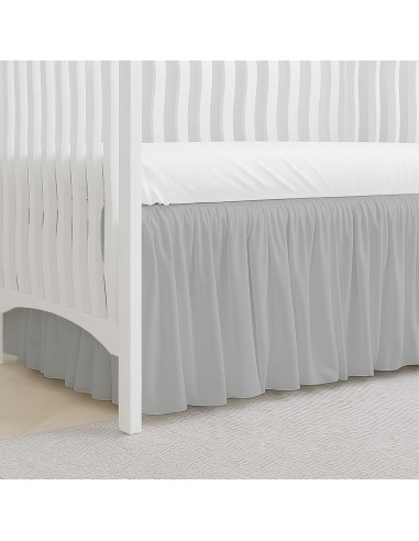 Faldón de Cuna MD Home Decore 100% Algodón Gris Claro 35.56 cm