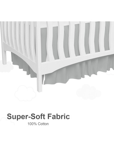 Faldón de Cuna MD Home Decore 100% Algodón Gris Claro 35.56 cm