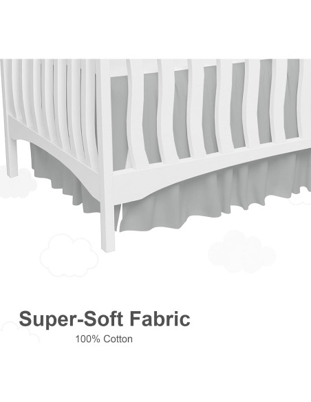 Faldón de Cuna MD Home Decore 100% Algodón Gris Claro 35.56 cm
