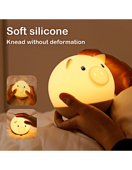 Luz Nocturna Táctil Roly Poly Cerdo GANGULITO LED Recargable