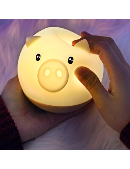 Luz Nocturna Táctil Roly Poly Cerdo GANGULITO LED Recargable