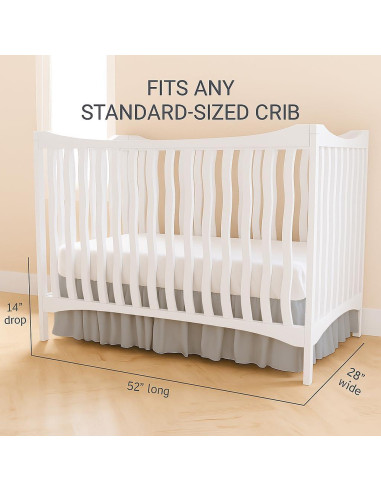 Faldón de Cuna MD Home Decore 100% Algodón Gris Claro 35.56 cm