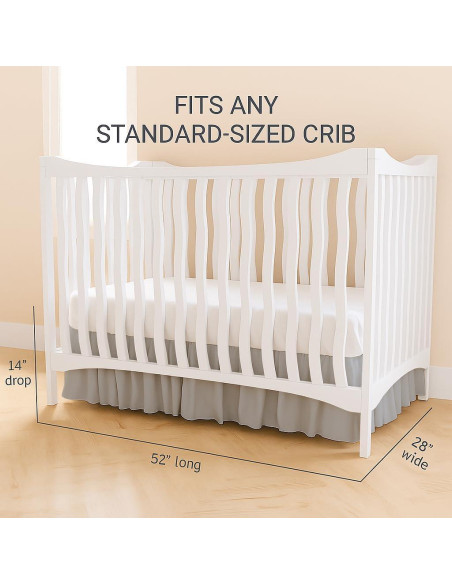 Faldón de Cuna MD Home Decore 100% Algodón Gris Claro 35.56 cm