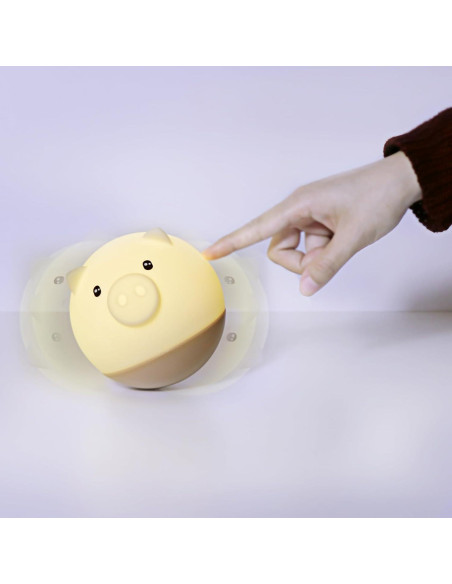 Luz Nocturna Táctil Roly Poly Cerdo GANGULITO LED Recargable