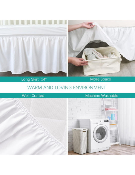 Faldón de Cuna MD Home Decore 100% Algodón Gris Claro 35.56 cm