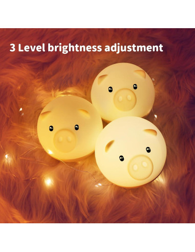 Luz Nocturna Táctil Roly Poly Cerdo GANGULITO LED Recargable