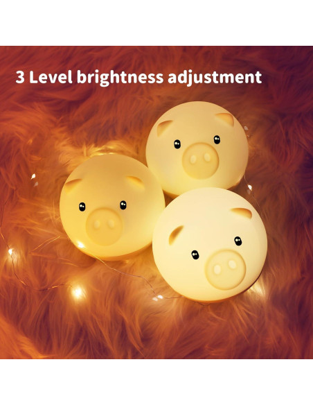 Luz Nocturna Táctil Roly Poly Cerdo GANGULITO LED Recargable