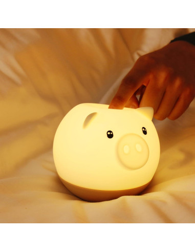 Luz Nocturna Táctil Roly Poly Cerdo GANGULITO LED Recargable