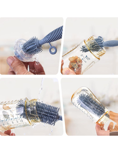 Juego de cepillos de silicona Raymeefa para botellas y popotes