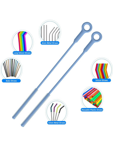 Juego de cepillos de silicona Raymeefa para botellas y popotes