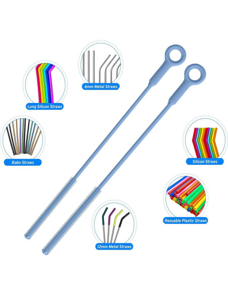 Juego de cepillos de silicona Raymeefa para botellas y popotes