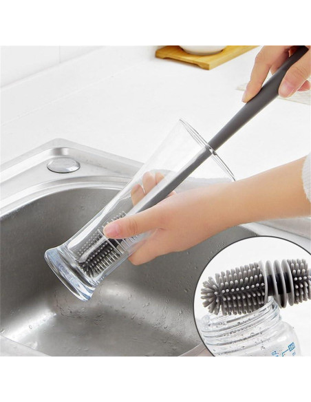 Cepillo Limpiador de Botellas EYAKEG de Silicona 28 cm