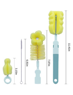 Juego de Cepillos de Limpieza para Botellas de Bebé SEBIKAM 4 en 1 2