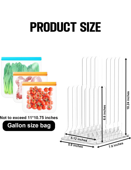 Soporte para Secar Bolsas Reutilizables Homakover 26x13x25.9 cm