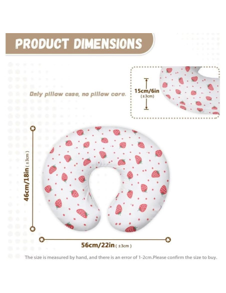 Funda de Almohada de Lactancia TSVAGA Fresa Suave y Transpirable Funda de Almohada de Lactancia TSVAGA Fresa Suave y Transpirable