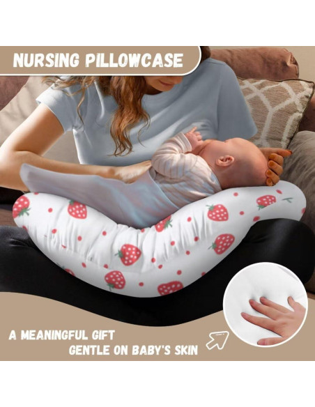 Funda de Almohada de Lactancia TSVAGA Fresa Suave y Transpirable Funda de Almohada de Lactancia TSVAGA Fresa Suave y Transpirable
