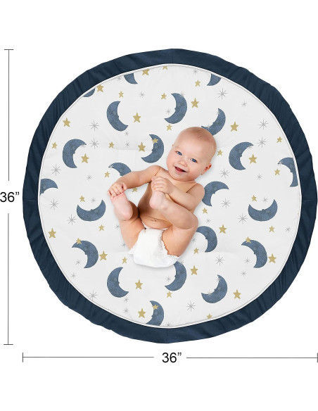 Alfombra de Juego Sweet Jojo Designs Luna y Estrella 91 cm