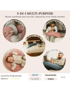 Almohada de Embarazo Cuddobaby 5-en-1 Ajustable Rosa 2