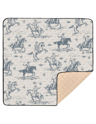 Alfombra de Juego para Bebés Vaquero Retro 127x127 cm Suave