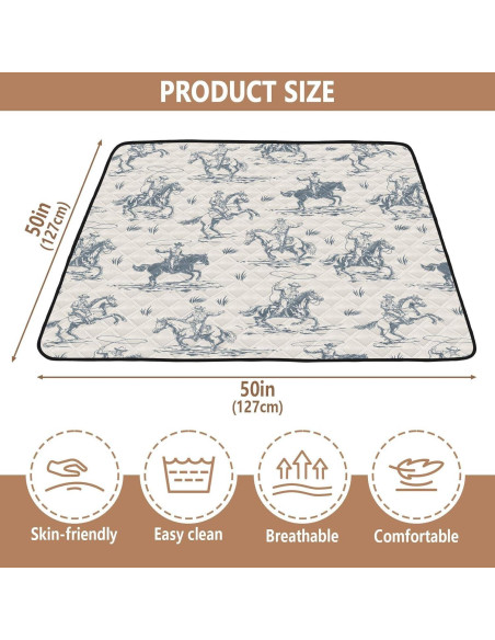 Alfombra de Juego para Bebés Vaquero Retro 127x127 cm Suave