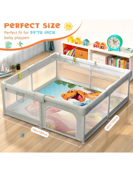 Alfombra de Juego para Bebés 150x180 cm Antideslizante y Lavable