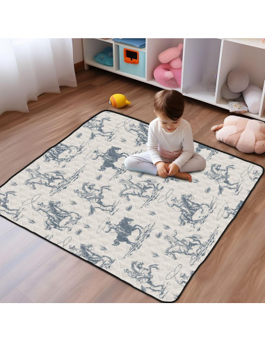 Alfombra de Juego para Bebés Vaquero Retro 127x127 cm Suave