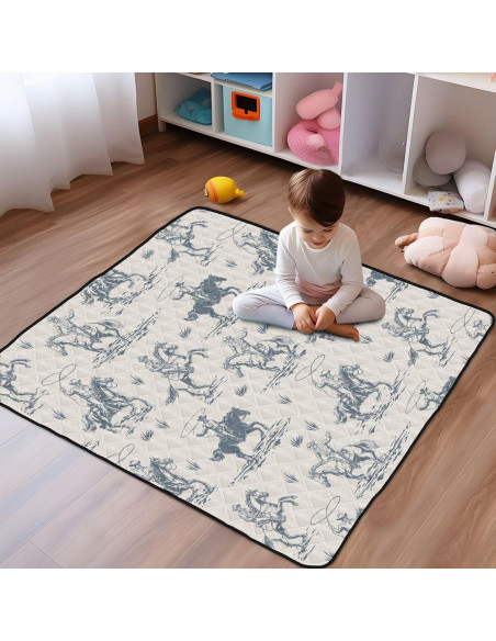 Alfombra de Juego para Bebés Vaquero Retro 127x127 cm Suave