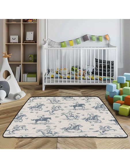 Alfombra de Juego para Bebés Vaquero Retro 127x127 cm Suave