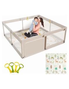 Parque Infantil Mloong 150x150 cm con Alfombra - Seguro y Grande